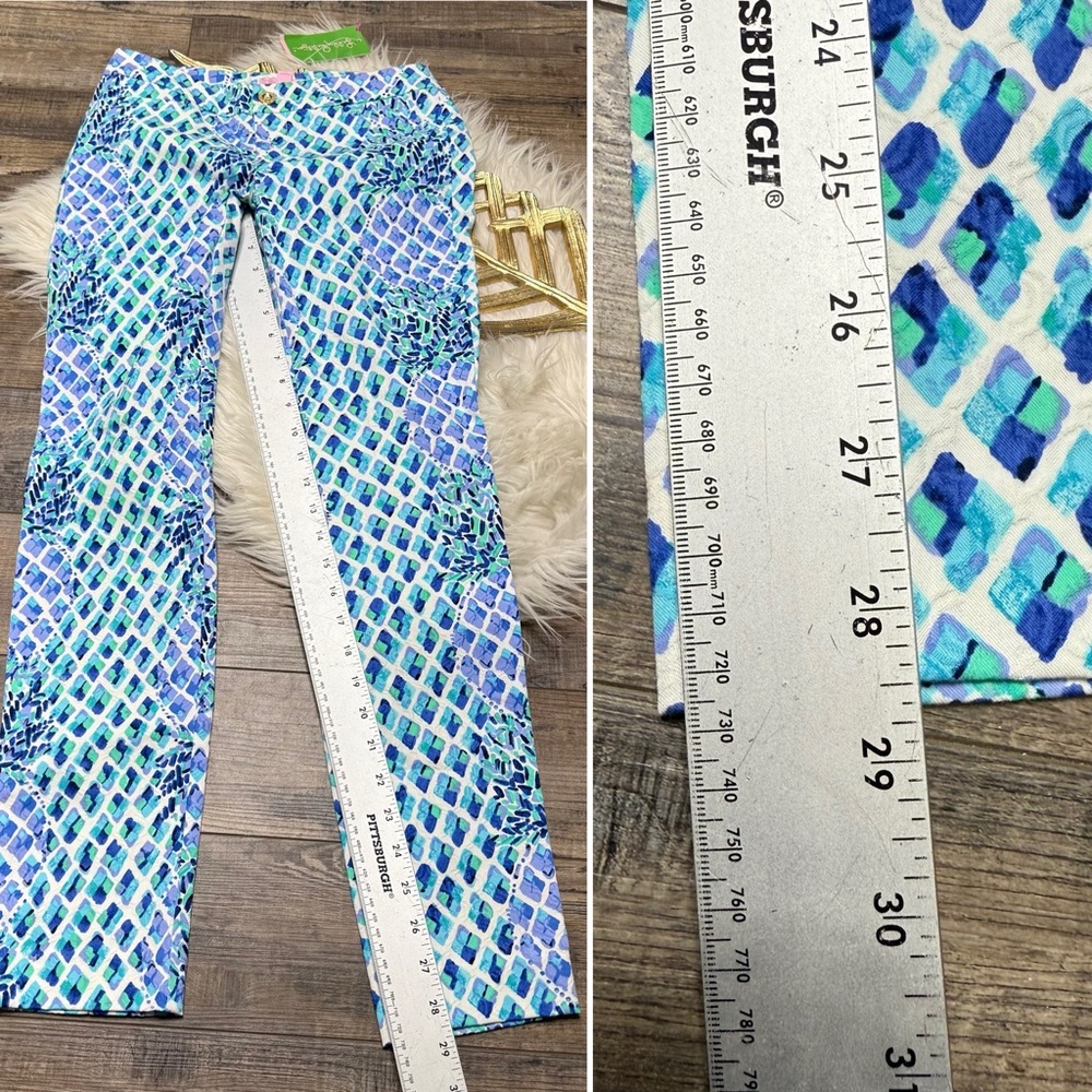 Lilly Pulitzer Kelly Skinny Blue Ankle Pant Resort White NWT - Picture 8 of 11